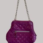 Y2K Britney Spears Fuchsia Faux Leather Quilted Clutch Bag With Silver Zipper Pink Photo 9