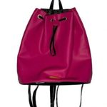 Juicy Couture NWOT  Hot Pink & Black Patent Drawstring Backpack Photo 0