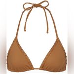 SKIMS NWT Rhinestone Swim Triangle Bikini Top – Almond, Size L Photo 0