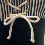 Xhilaration  nautical blue and white stripes bikini top size large Photo 2