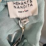 Hemant and Nandita NEW One Shoulder Long Dress in Blue Yellow Mix Photo 8