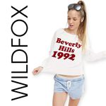 Wildfox  | Small | Beverly Hills 1992 Soft-Touch Crewneck Cropped Sweatshirt Photo 2