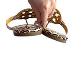 Tory Burch  miller medallion thong patent leather printed flat sandals ballet Photo 4