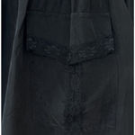 POL  Black Lace Trim Peasant Tunic Top Medium Off Shoulder Boho Whimsigoth Witch Photo 2