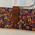 Time and Tru Womens One Size Slim Floral Wallet Snap Closure NWT Purple Photo 0