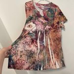 DRESSBARN DRESS BARN Plus Size Multi Floral Sublimation Short Sleeve Y2K Blouse Pink Photo 6