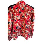 Aerie  Floral Full Zip‎ Jacket Size Large Red Blue Activewear Athleisure Photo 1