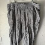 Old Navy Pants XL Linen Blend Drawstring Relaxed Trousers Pockets Stripe Photo 1