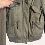 Generation Love Georgina Asiatic Raccoon Bomber Jacket in Olive Green Sz S Photo 8