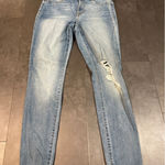REWASH  Distressed Light Wash Denim Jeans Ripped Knee‎ Trendy Streetwear B-390 Photo 0