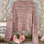 Pink Rose Popcorn Sweater Crop Mock Neck Blush & Bloom Womens Medium New Photo 0