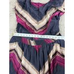 CURRER BELL 100% Silk Chevron Print Maxi Dress V Neck Smocked Waist Size S Soft Blue Photo 5