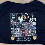 KISS Band Tee Unisex Large Thrashed Cropped Black Vintage Style Tour Rock‎ Shirt Photo 2