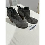 Franco Fortini Womans Lexi Gray Suede Size 10 Back Zip Bootie With Heel Photo 1