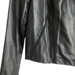 Ellen Tracy Y2K  Women Jacket M Black Faux Leather Moto Zip Edgy Punk‎ Bikercore Photo 6