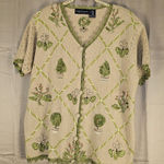 Vintage The Eagle's Eye Womens Flower Garden Short Sleeve Cardigan Sweater 2X Size XXL Photo 0