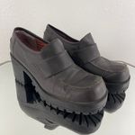 Lower East Side Vintage Y2K Brown Faux Leather Chunky Platform Heeled Loafers Photo 2
