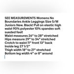 No Boundaries Womens  Ankle Leggings Cotton Spandex Size S/M juniors Black New Photo 7
