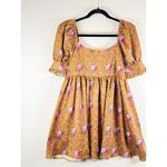 Love Shack Fancy Dress Brown Bennington Floral Puffed Mini A Line Babydoll Size 4 Photo 9