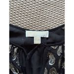 Michael Kors Womens V Neck Mini Dress Silk Blend Black Silver Metallic Sz Xs Photo 3