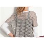 ✨SOUL MIND BREATH LIFE Open Knit Deep V Sz Medium Green & Black Pullover ✨ Photo 5