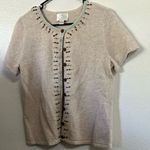 Christopher & Banks FINAL MARKDOWN  short sleeve hand embroidered cardigan medium Photo 0