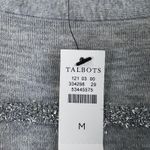 Talbots  Metallic Stripe Sweater  Gray Size M Long Sleeve Knit Pullover Soft Cozy Photo 3