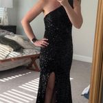 Black Mermaid Sequin Maxi Dress Size M Photo 0