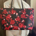 Victoria's Secret  Black Tote with Red Floral Design Photo 4