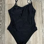 Hurley Sz XL One Piece Black Swimsuit W Cut Out Design In Back Photo 4