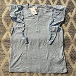 J.Crew NWT! Poplin Flutter Sleeve Baby Blue Blouse Photo 0