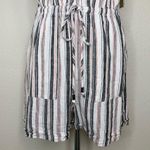 NWT Kelly Renee Linen Blend Women’s Size Medium Striped Romper Gray Photo 4