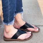 Black Laser Cut Out Sandal Size 10 Photo 0