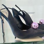 ASOS Tinkerbell Elegant Black Heels with Purple Bauble Accents SZ 7 Photo 0