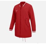 Nike NWT  Women's Jacket M Long Dugout Bench Red Zip DC9103-657 Softball Jacket Photo 4