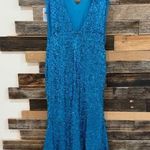 Morgan & Co New Chloé Sequined Gown Dress Sz 7 fit r sz Medium Blue Photo 3