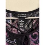 Catherines Anywear by  Keyhole Midi Dress Size 2X Shark Bite Hem‎ Purple Paisley Photo 4