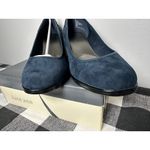 New Size 8 M Kate Ann Leah Mid Wedge Pump Comfort Shoe Pleated Suede Blue Photo 12