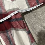 Red White Plaid Jacket Coat flannel button up fall autumn women’s medium hooded Photo 5