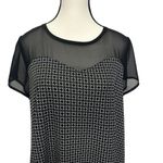 White House | Black Market Black & White Shark Bite Top - Size L Photo 1