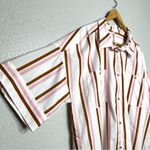 Anthropologie Women's L Boxy Buttondown Shirt Striped Coverup Coord Vacation Photo 8