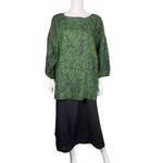 Bryn Walker Lagenlook Abstract Print Oversized Linen Blouse Top Photo 1