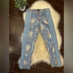 L&B  Lucky & Blessed boyfriend denim and Gold shimmer pants sz 12 Photo 3