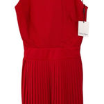 Calvin Klein NWT  Pleated Halter‎ Dress in Poppy Red Size 6 Criss Cross Back Photo 0