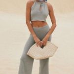 Cult Gaia ππ Shauna Knit Pant ~ Ultra High Rise Flared Leg Granite XS NWT Photo 4