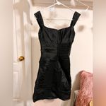 Bill Levkoff FINAL PRICE   Ruched Bodycon Satin Ruffle Pleated Mini Dress Photo 3