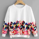 SheIn Geo Print Zip Side Sweatshirt Photo 0