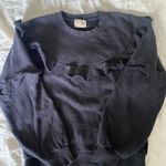 Nation Ltd  Black Ruffled Sweatshirt Photo 4
