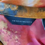 Investments Multicolor Long Sleeve Sheer Flounce Bottom Button Down Top Size XL Photo 4