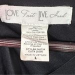 Love Fast Live Hard Lace Panel Sleeve Tunic Dress Black Large Gothic Boho Witchy Photo 6